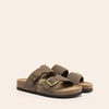 image:imageDREAM PAIRS Womens Slides Soft Genuine Footbed Sandals Comfortable Adjustable Double Buckle Slipon Flat Sandals with Arch Support Frame Dual Slippers for Summer 2026Brown