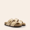 image:imageDREAM PAIRS Womens Slides Soft Genuine Footbed Sandals Comfortable Adjustable Double Buckle Slipon Flat Sandals with Arch Support Frame Dual Slippers for Summer 2026Gold
