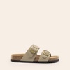 image:imageDREAM PAIRS Womens Slides Soft Genuine Footbed Sandals Comfortable Adjustable Double Buckle Slipon Flat Sandals with Arch Support Frame Dual Slippers for Summer 2026Taupe