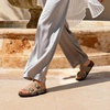 image:imageDREAM PAIRS Womens Slides Soft Genuine Footbed Sandals Comfortable Adjustable Double Buckle Slipon Flat Sandals with Arch Support Frame Dual Slippers for Summer 2026Taupe