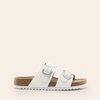 image:imageDREAM PAIRS Womens Slides Soft Genuine Footbed Sandals Comfortable Adjustable Double Buckle Slipon Flat Sandals with Arch Support Frame Dual Slippers for Summer 2026White