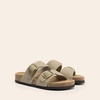 image:imageDREAM PAIRS Womens Slides Soft Genuine Footbed Sandals Comfortable Adjustable Double Buckle Slipon Flat Sandals with Arch Support Frame Dual Slippers for Summer 2026Taupe