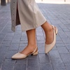 image:imageDREAM PAIRS Womens Slingback Kitten Low Block Heels Closed Pointed Toe Ankle Strap Elegant Dressy Pumps Wedding Party Dress Shoes for WomenNude