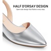 image:imageDREAM PAIRS Womens Slingback Kitten Low Block Heels Closed Pointed Toe Ankle Strap Elegant Dressy Pumps Wedding Party Dress Shoes for WomenSilver