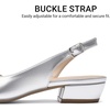 image:imageDREAM PAIRS Womens Slingback Kitten Low Block Heels Closed Pointed Toe Ankle Strap Elegant Dressy Pumps Wedding Party Dress Shoes for WomenSilver