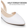 image:imageDREAM PAIRS Womens Slingback Kitten Low Block Heels Closed Pointed Toe Ankle Strap Elegant Dressy Pumps Wedding Party Dress Shoes for WomenWhite