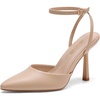 image:imageDREAM PAIRS High Heels for Women Closed Pointed Toe Dress Shoes for Women Ankle Strap Stiletto Heel Party Wedding Sexy Pump ShoesNudepu