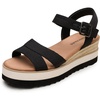 image:imageDREAM PAIRS Wedge Sandals for Women Espadrille Platform Sandals Open Toe Ankle Strap Low Wedges Heel Comfortable Sandals for SummerBlack