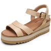 image:imageDREAM PAIRS Wedge Sandals for Women Espadrille Platform Sandals Open Toe Ankle Strap Low Wedges Heel Comfortable Sandals for SummerNatural