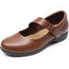 image:imageDREAM PAIRS Womens Ballet Mary Jane Flats Comfortable Business Office Dress Shoes for Women Dressy and Work with Ankle StrapBrown