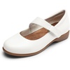 image:imageDREAM PAIRS Womens Ballet Mary Jane Flats Comfortable Business Office Dress Shoes for Women Dressy and Work with Ankle StrapWhite