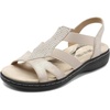 image:imageDREAM PAIRS Womens Comfortable Arch Support Dressy Flat Sandals Elastic Open Toe Walking Shoes for SummerNude