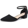 image:imageDREAM PAIRS Womens Dress Shoes Low Heel Pumps Closed Pointed Toe Comfort Casual DOrsay Flats Ankle StrapBlacknubuck
