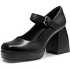 image:imageDREAM PAIRS Womens High Chunky Platform Closed Toe Mary Jane Block Heels Square Toe Strappy Dress Wedding Party Pumps ShoesBlackpu