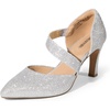 image:imageDREAM PAIRS Womens High Heels Pumps Dress Closed Pointed Toe Comfortable DOrsay Pumps Shoes for Work Office Wedding Dancing CharmaneSilverglitter