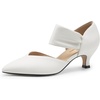 image:imageDREAM PAIRS Womens Kitten Heels Low Pumps Shoes Pointed Closed Toe Slip on Dress Work Bridal Party WeddingWhite