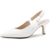 image:imageDREAM PAIRS Womens Kitten Heels Slingback Closed Toe Low Pumps Dress Bridal Elegant Wedding Casual ShoesWhite