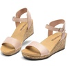image:imageDREAM PAIRS Womens Open Toe Buckle Ankle Strap Platform Wedge Sandals for Women Summer Dressy ShoesNudesuede