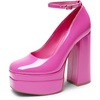 image:imageDREAM PAIRS Womens Platform High Heels Closed Toe Chunky Block Pumps Square Toe Ankle Strap Dress Fashion Party Y2K ShoesHot Pinkpat
