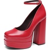 image:imageDREAM PAIRS Womens Platform High Heels Closed Toe Chunky Block Pumps Square Toe Ankle Strap Dress Fashion Party Y2K ShoesRedpu