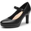 image:imageDREAM PAIRS Womens Pumps Close Toe Classic High Heels Round Toe Comfortable Low Platform Mary Jane Dress ShoesBlack