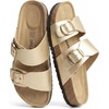 image:imageDREAM PAIRS Womens Slides Soft Genuine Footbed Sandals Comfortable Adjustable Double Buckle Slipon Flat Sandals with Arch Support Frame Dual Slippers for Summer 2026Gold