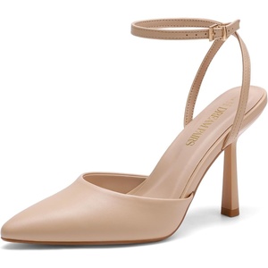 image:imageDREAM PAIRS High Heels for Women Closed Pointed Toe Dress Shoes for Women Ankle Strap Stiletto Heel Party Wedding Sexy Pump ShoesNudepu