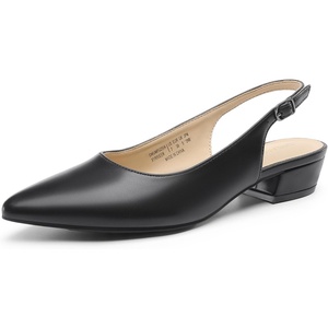 image:imageDREAM PAIRS Kitten Slingback Low Block Heels for Women Pointed Closed Toe Business Dress Shoes Wedding Party Comfortable Pumps ShoesBlack