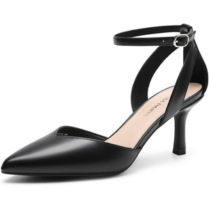 image:imageDREAM PAIRS Pointed Closed Toe Kitten Heels Stiletto Ankle Strap Womens Pumps Shoes for Women Wedding Party Dress SandalsBlackpu