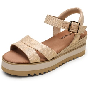 image:imageDREAM PAIRS Wedge Sandals for Women Espadrille Platform Sandals Open Toe Ankle Strap Low Wedges Heel Comfortable Sandals for SummerNatural