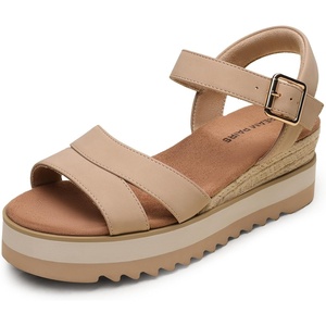 image:imageDREAM PAIRS Wedge Sandals for Women Espadrille Platform Sandals Open Toe Ankle Strap Low Wedges Heel Comfortable Sandals for SummerNude