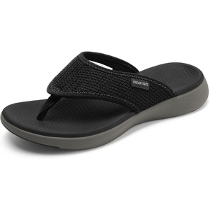 image:imageDREAM PAIRS Womens Arch Support Soft Cushion Flip Flops Thong SandalsBlackGrey