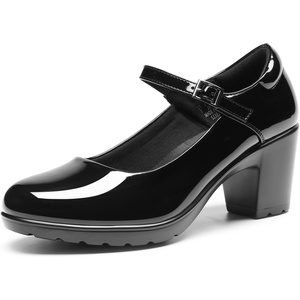 image:imageDREAM PAIRS Womens Chunky Low Block Heels Mary Jane Closed Toe Work Pumps Comfortable Round Toe Dress Wedding Shoes EDENIABlackpat