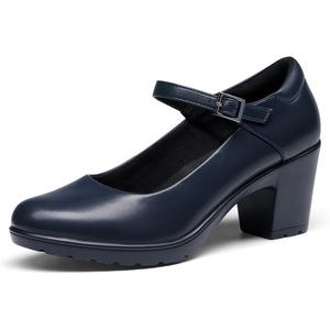 image:imageDREAM PAIRS Womens Chunky Low Block Heels Mary Jane Closed Toe Work Pumps Comfortable Round Toe Dress Wedding Shoes EDENIANavy Blue