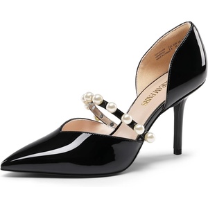 image:imageDREAM PAIRS Womens Closed Toe High Heels Stiletto Pointed Toe Strappy Pearl Elegant DOrsay Dress Wedding Party Pumps ShoesBlack