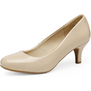 image:imageDREAM PAIRS Womens Dress Comfortable Low Heel Pump ShoesNudePat