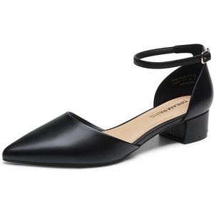 image:imageDREAM PAIRS Womens Dress Shoes Low Heel Pumps Closed Pointed Toe Comfort Casual DOrsay Flats Ankle StrapBlackpu