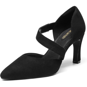 image:imageDREAM PAIRS Womens High Heels Pumps Dress Closed Pointed Toe Comfortable DOrsay Pumps Shoes for Work Office Wedding Dancing CharmaneBlacksuede
