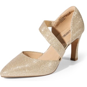 image:imageDREAM PAIRS Womens High Heels Pumps Dress Closed Pointed Toe Comfortable DOrsay Pumps Shoes for Work Office Wedding Dancing CharmaneGoldglitter