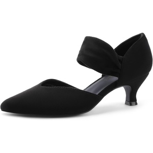 image:imageDREAM PAIRS Womens Kitten Heels Low Pumps Shoes Pointed Closed Toe Slip on Dress Work Bridal Party WeddingBlack