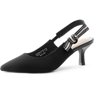 image:imageDREAM PAIRS Womens Kitten Heels Slingback Closed Toe Low Pumps Dress Bridal Elegant Wedding Casual ShoesBlack