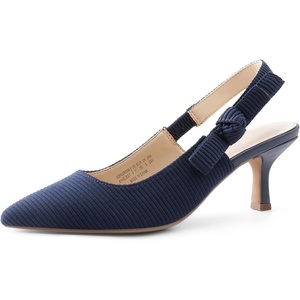 image:imageDREAM PAIRS Womens Kitten Heels Slingback Closed Toe Low Pumps Dress Bridal Elegant Wedding Casual ShoesNavy
