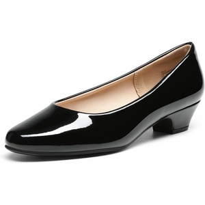 image:imageDREAM PAIRS Womens Mila Low Chunky Heel Pump ShoesBlackpat