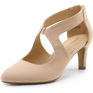 image:imageDREAM PAIRS Womens Pumps Closed Pointed Toe Kitten Heels Elegant Party Wedding Dress Shoes for WomenNude