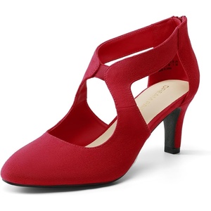 image:imageDREAM PAIRS Womens Pumps Closed Pointed Toe Kitten Heels Elegant Party Wedding Dress Shoes for WomenRed