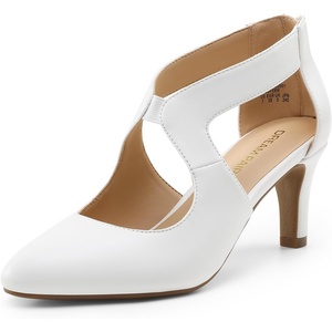 image:imageDREAM PAIRS Womens Pumps Closed Pointed Toe Kitten Heels Elegant Party Wedding Dress Shoes for WomenWhite