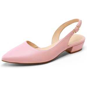 image:imageDREAM PAIRS Womens Slingback Kitten Low Block Heels Closed Pointed Toe Ankle Strap Elegant Dressy Pumps Wedding Party Dress Shoes for WomenLight Pink