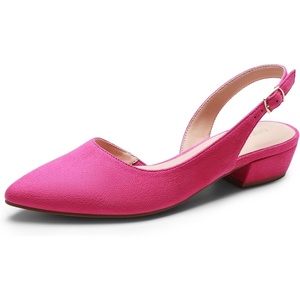 image:imageDREAM PAIRS Womens Slingback Kitten Low Block Heels Closed Pointed Toe Ankle Strap Elegant Dressy Pumps Wedding Party Dress Shoes for WomenPink