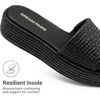 image:imageDREAM PAIRS Women Platform Slides Sandals Espadrilles Slip On Low Wedge Summer Open Toe Bohemia Dressy Beach Vacation ShoesBlack