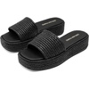 image:imageDREAM PAIRS Women Platform Slides Sandals Espadrilles Slip On Low Wedge Summer Open Toe Bohemia Dressy Beach Vacation ShoesBlack